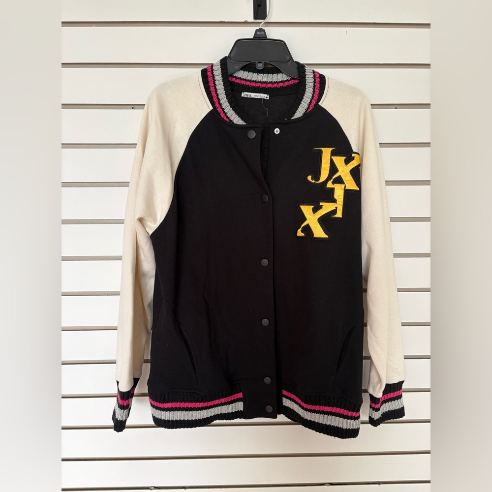 Zara Cotton Varsity Jacket Size Small